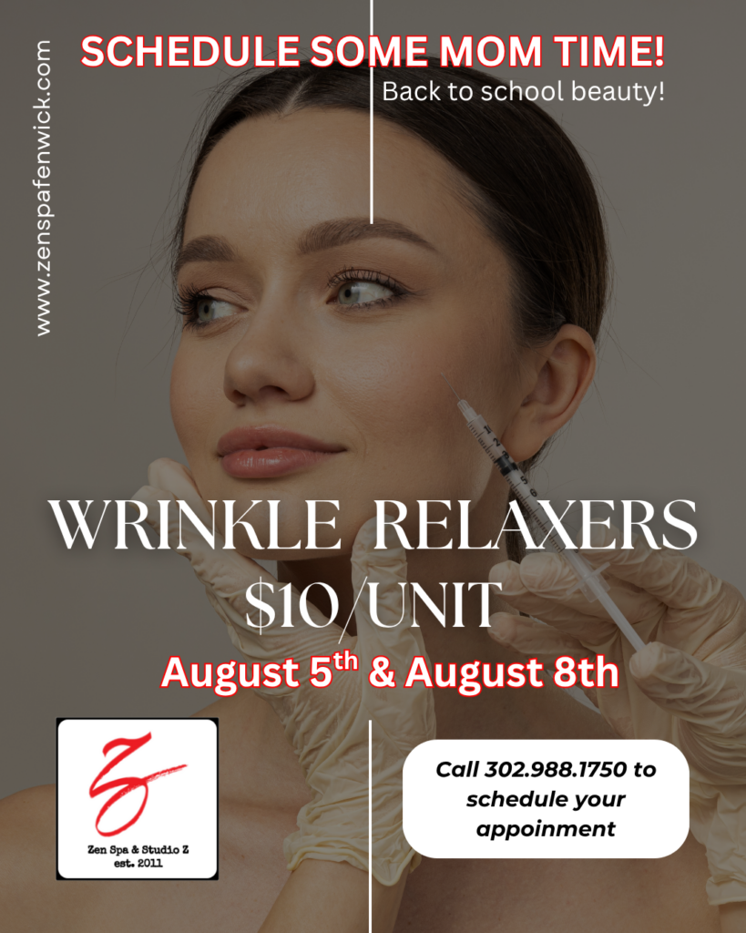 a flyer for a hair salon with a woman getting her hair done